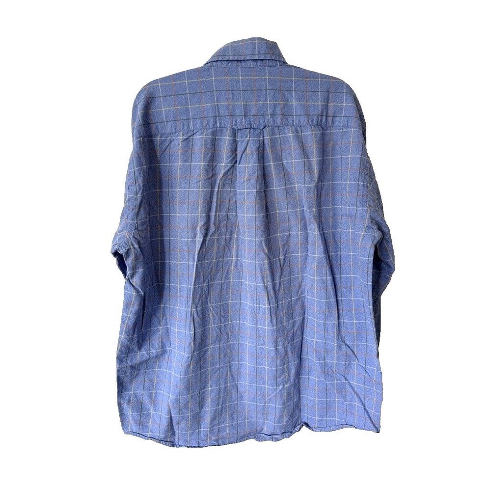 Orvis Shirt Mens Large Blue Windowpane Long Sleeve Button Down Casual Outdoor - Picture 2 of 8